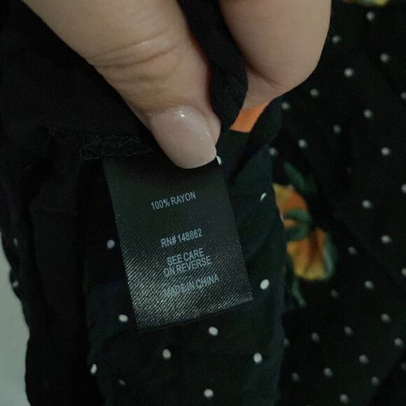 Torrid-Sophie Challis Double Layer Swing Cami- Black and orange - Size large - Picture 7 of 7